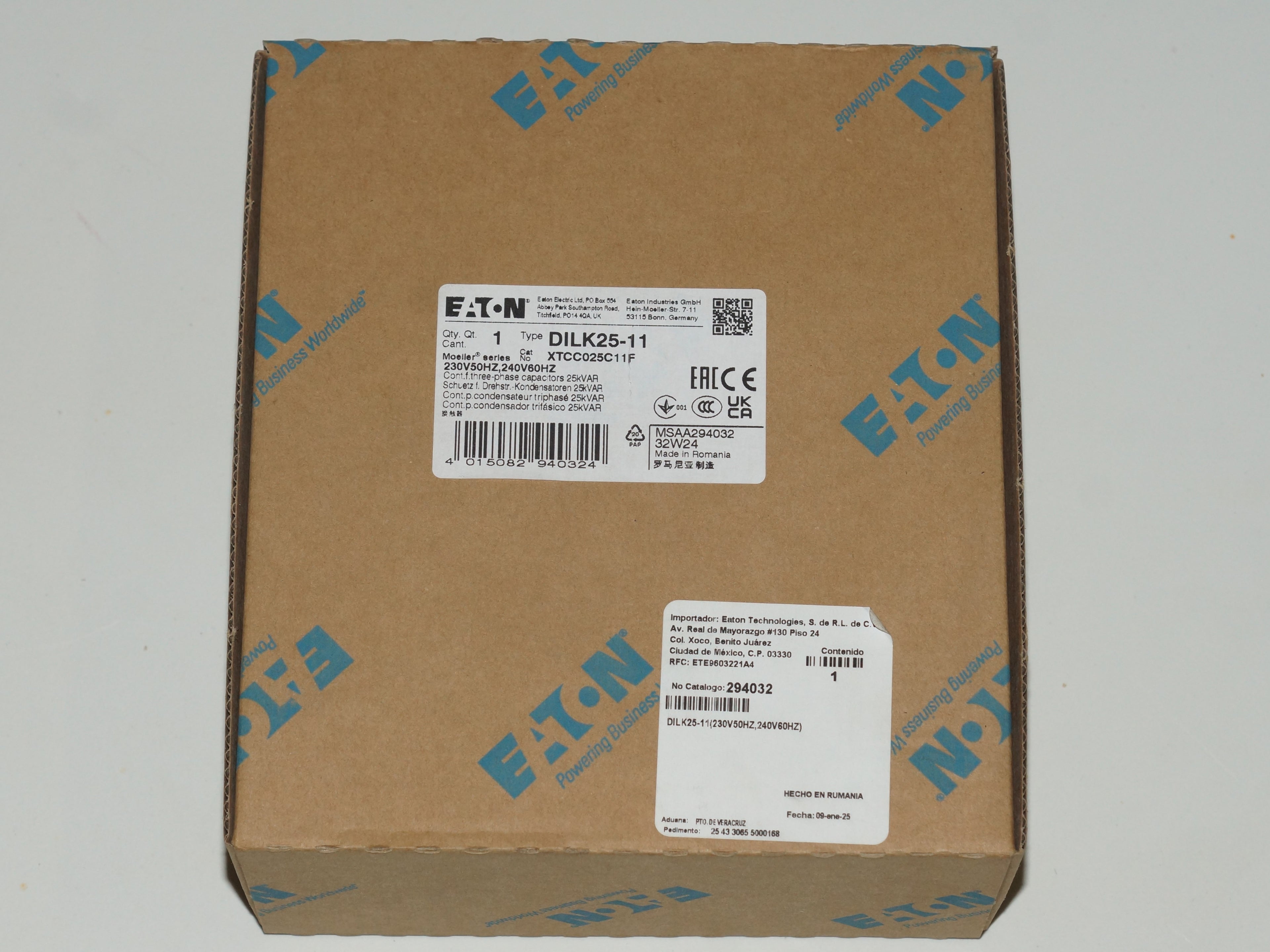 Contactor Para Capacitor Dilk25-11(240v60hz) Eaton