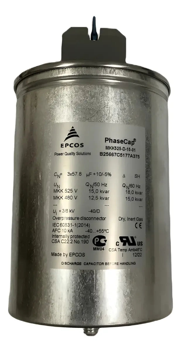 Ep5006 Capacitor Trifásico 15kvar 480v 3x58uf Epcos Mkk525