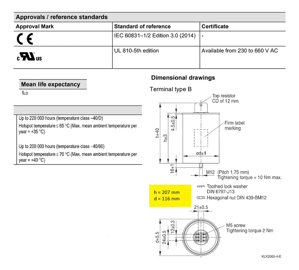 Ep5011 Capacitor Trifásico 25kvar 480v 3x96uf Epcos