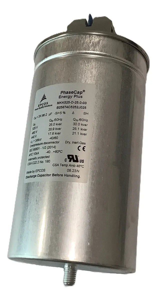 Ep5011 Capacitor Trifásico 25kvar 480v 3x96uf Epcos
