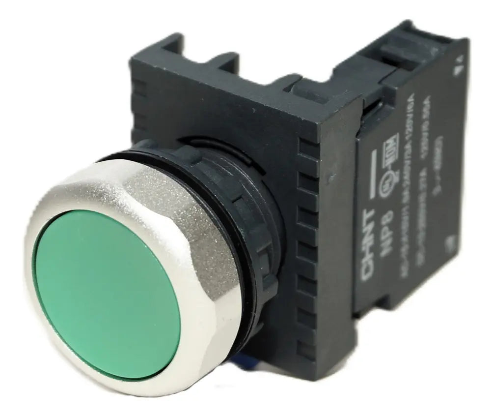 Botón Pulsador Verde Con 1 Auxiliar Na Np8 22mm Chint